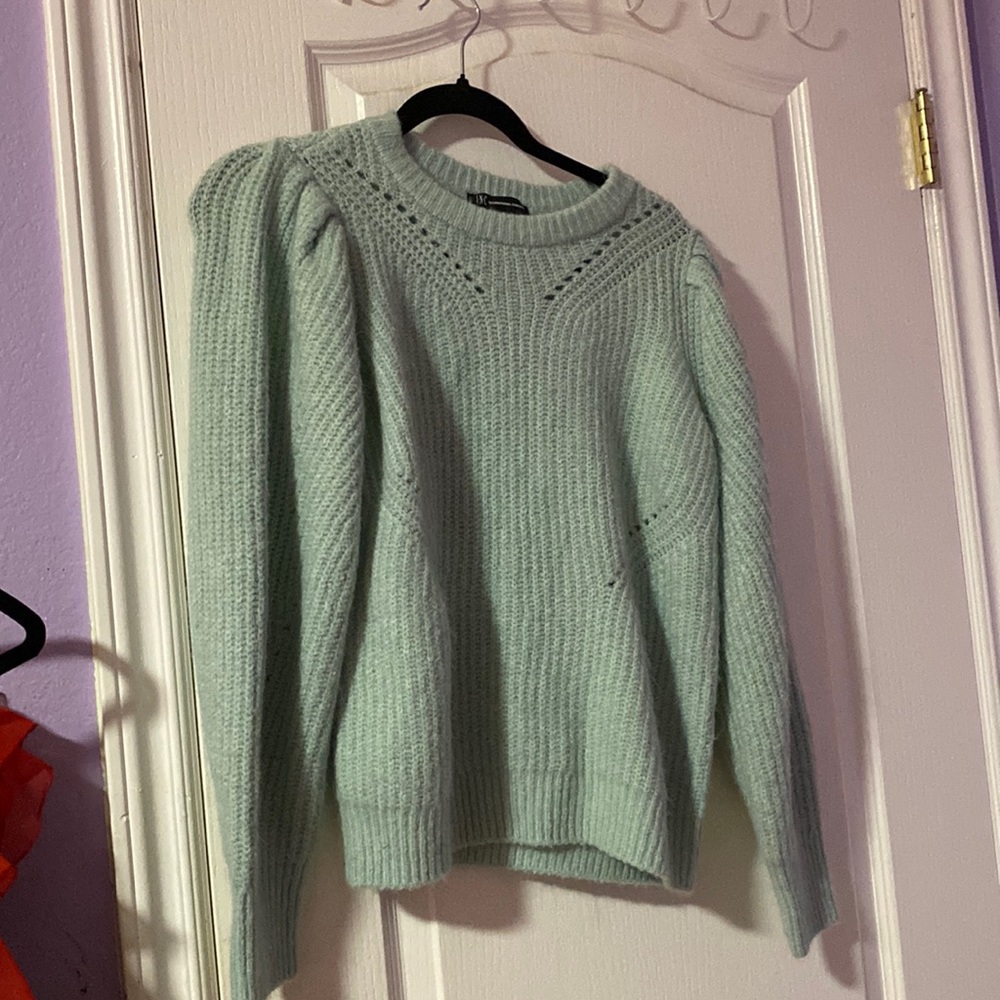 Fuzzy and warm green sweater